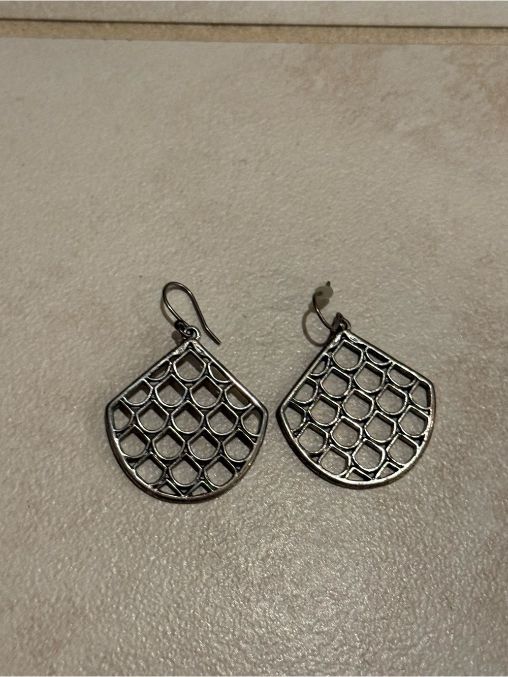 kate spade Silver Open Lattice Teardrop Dangle Earrings